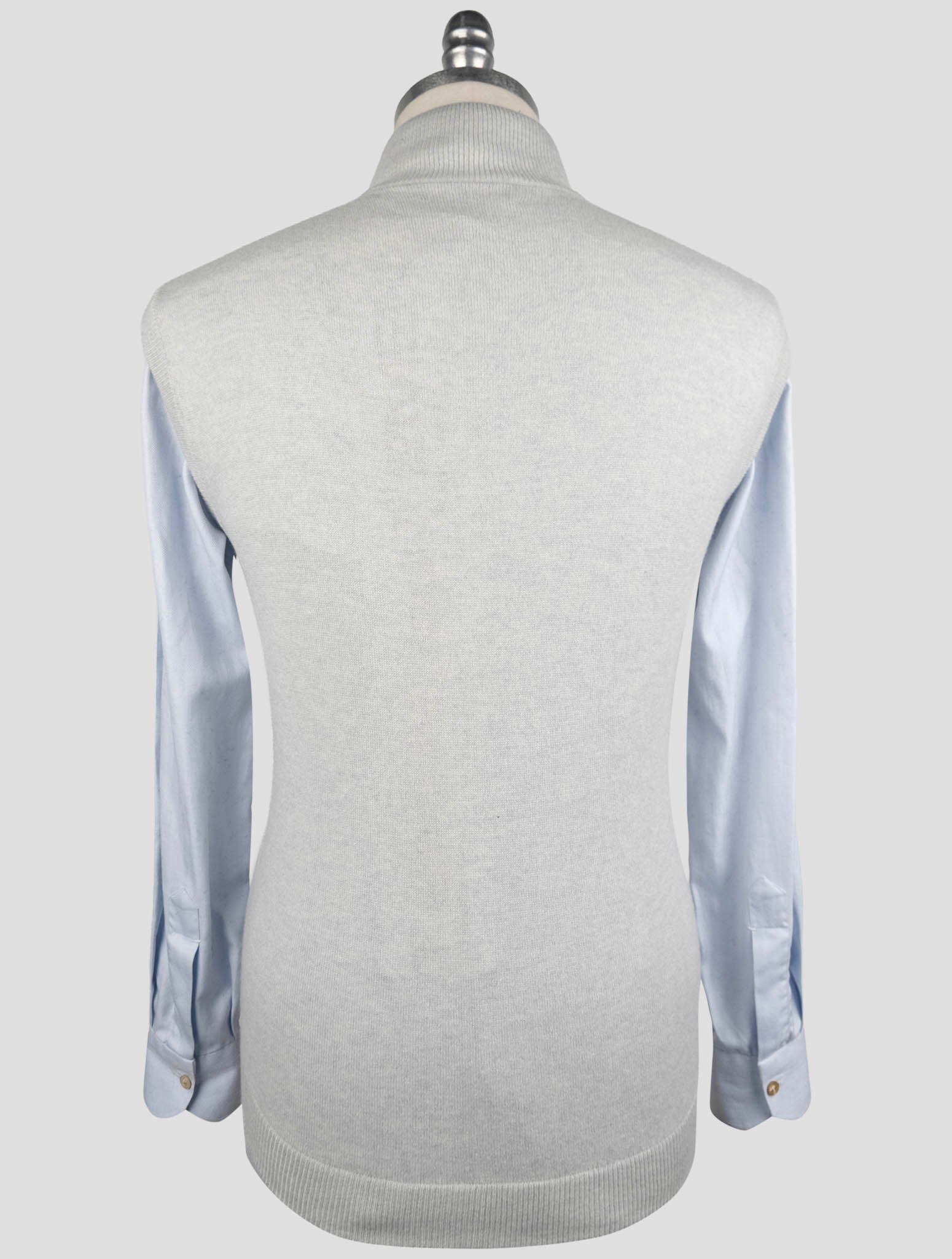 Kiton Gray Leather Suede Cashmere Coat