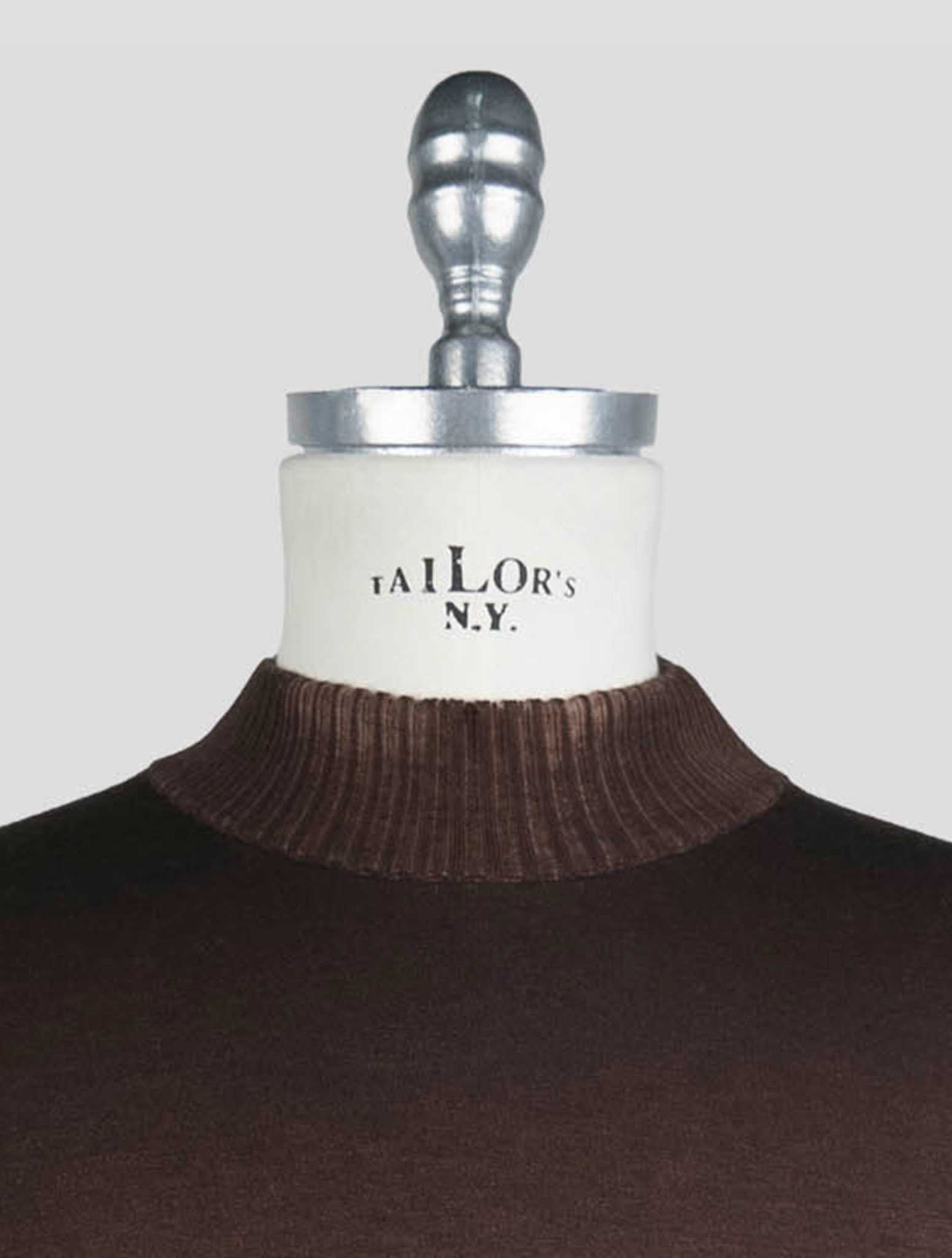 Kiton White Brown Cashmere Silk Sweater Crewneck
