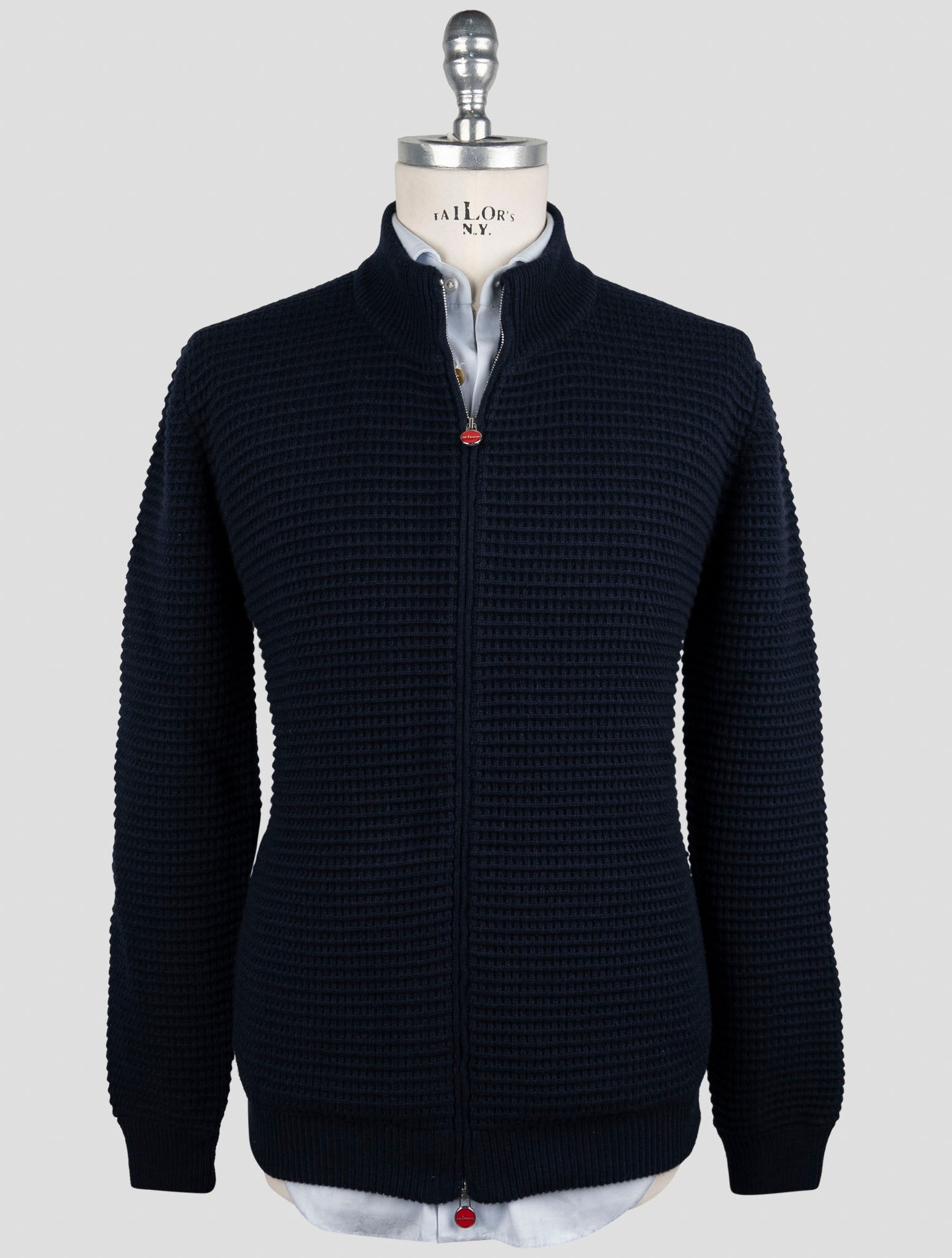 Kiton Blue Cashmere Coat Full Zip