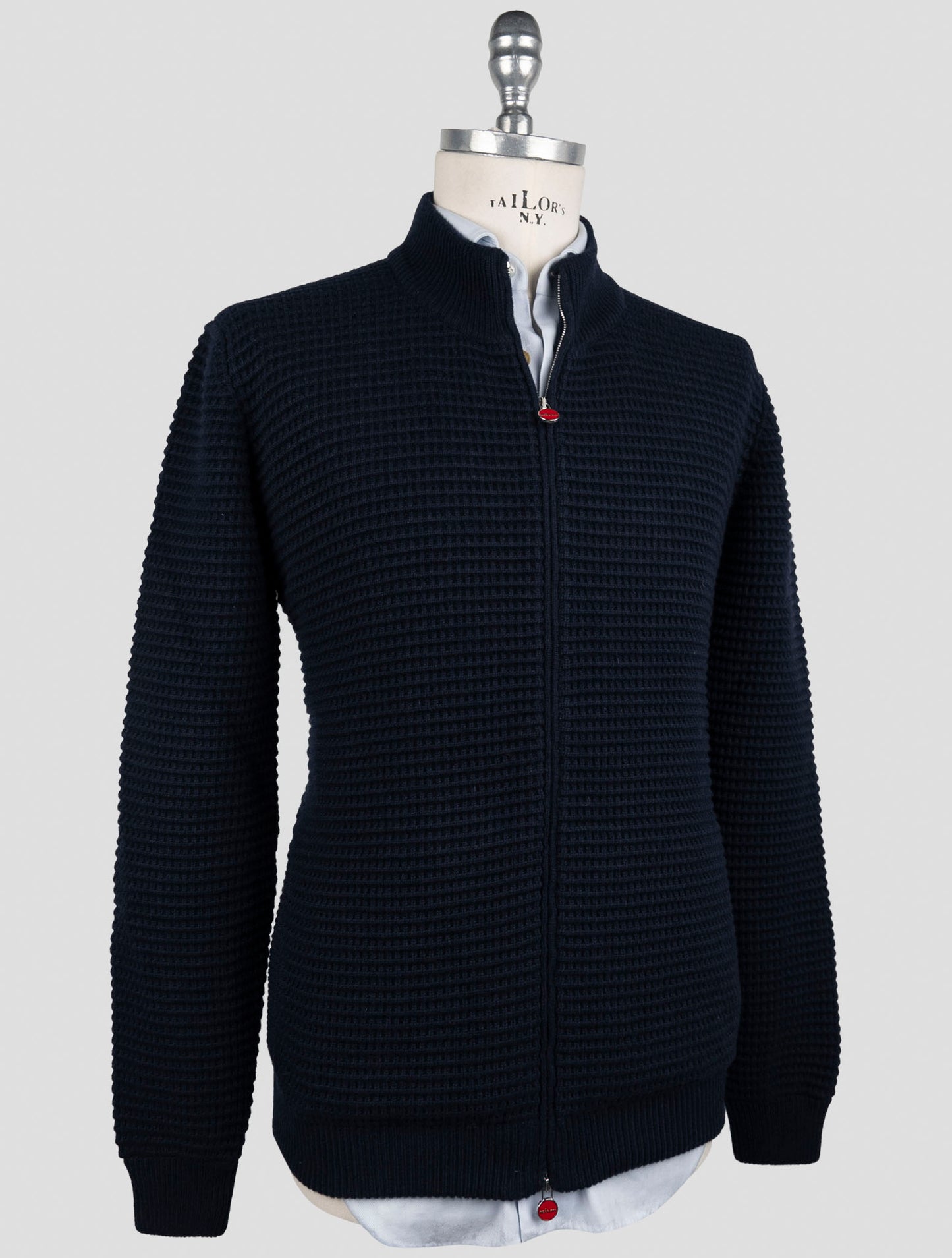 Kiton Blue Cashmere Coat Full Zip