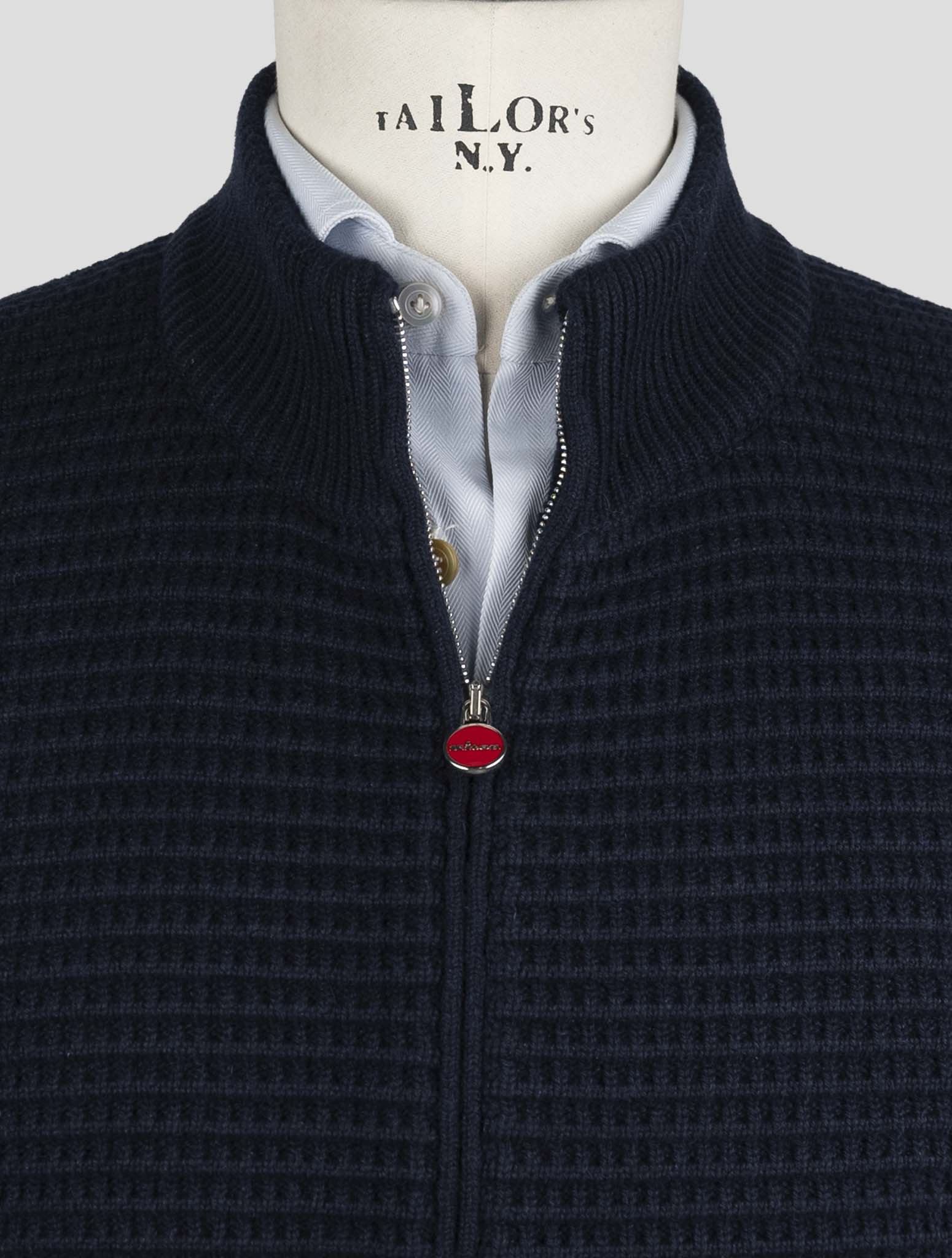 Kiton Blue Cashmere Coat Full Zip
