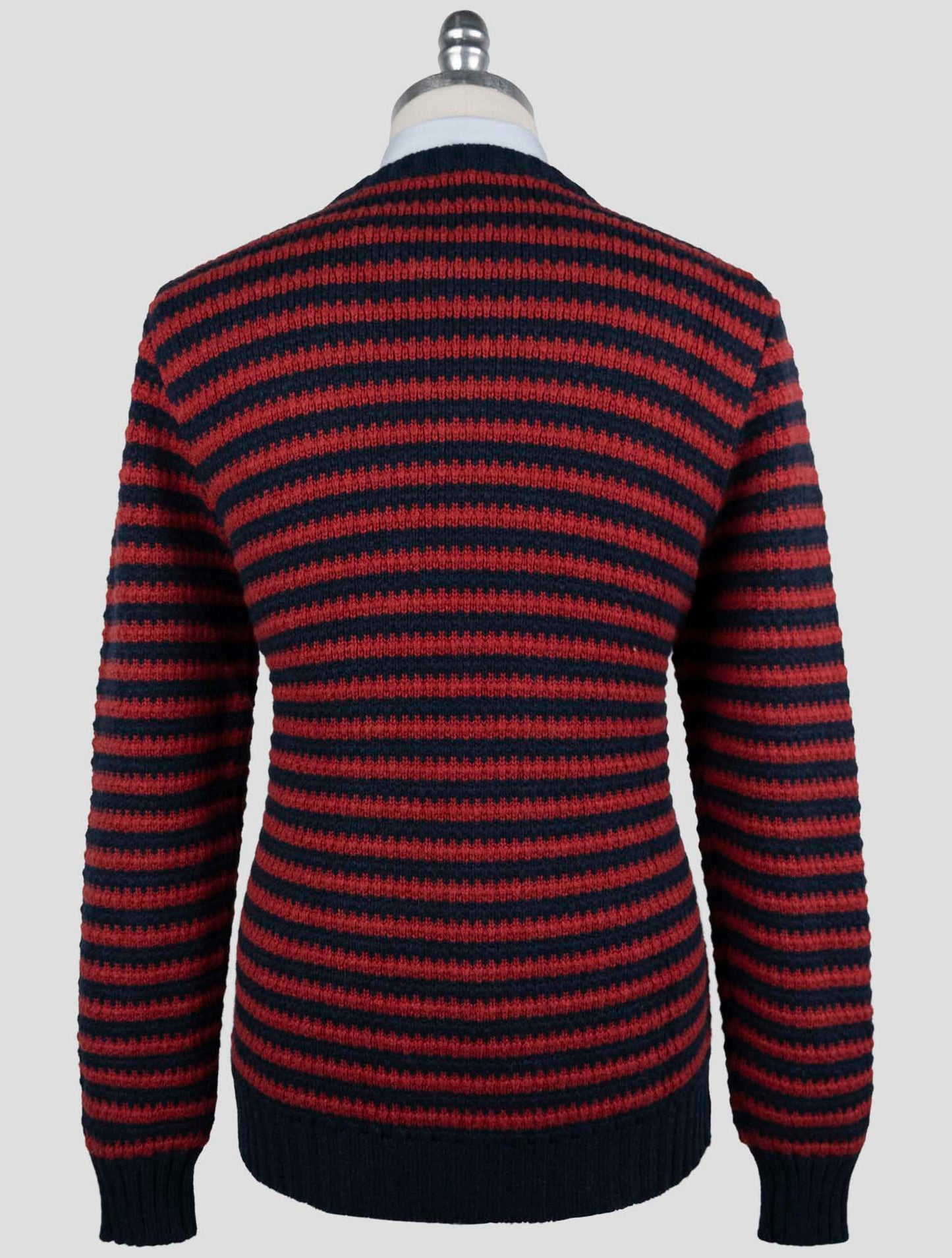 Kiton Blue Red Cashmere Sweater Crewneck