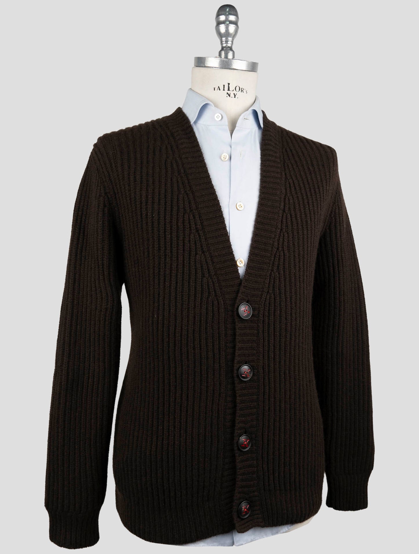 Kiton Brown Cashmere Sweater Cardigan