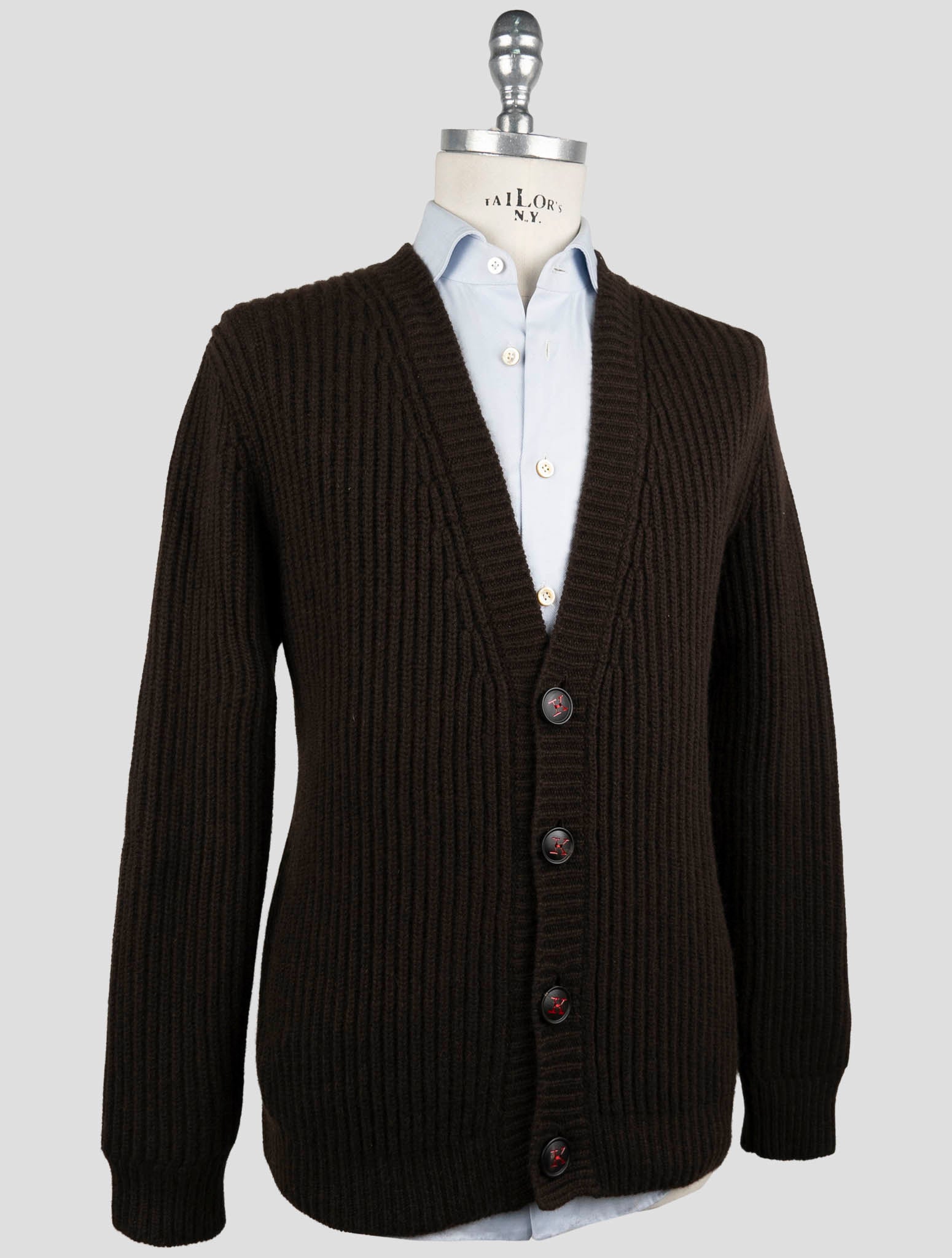 Kiton Brown Cashmere Sweater Cardigan