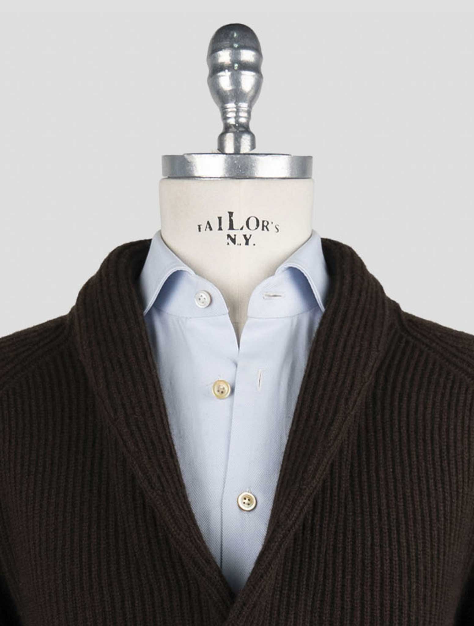 Kiton Brown Cashmere Sweater Cardigan