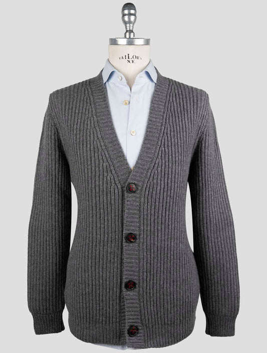 Kiton Gray Cashmere Sweater Cardigan