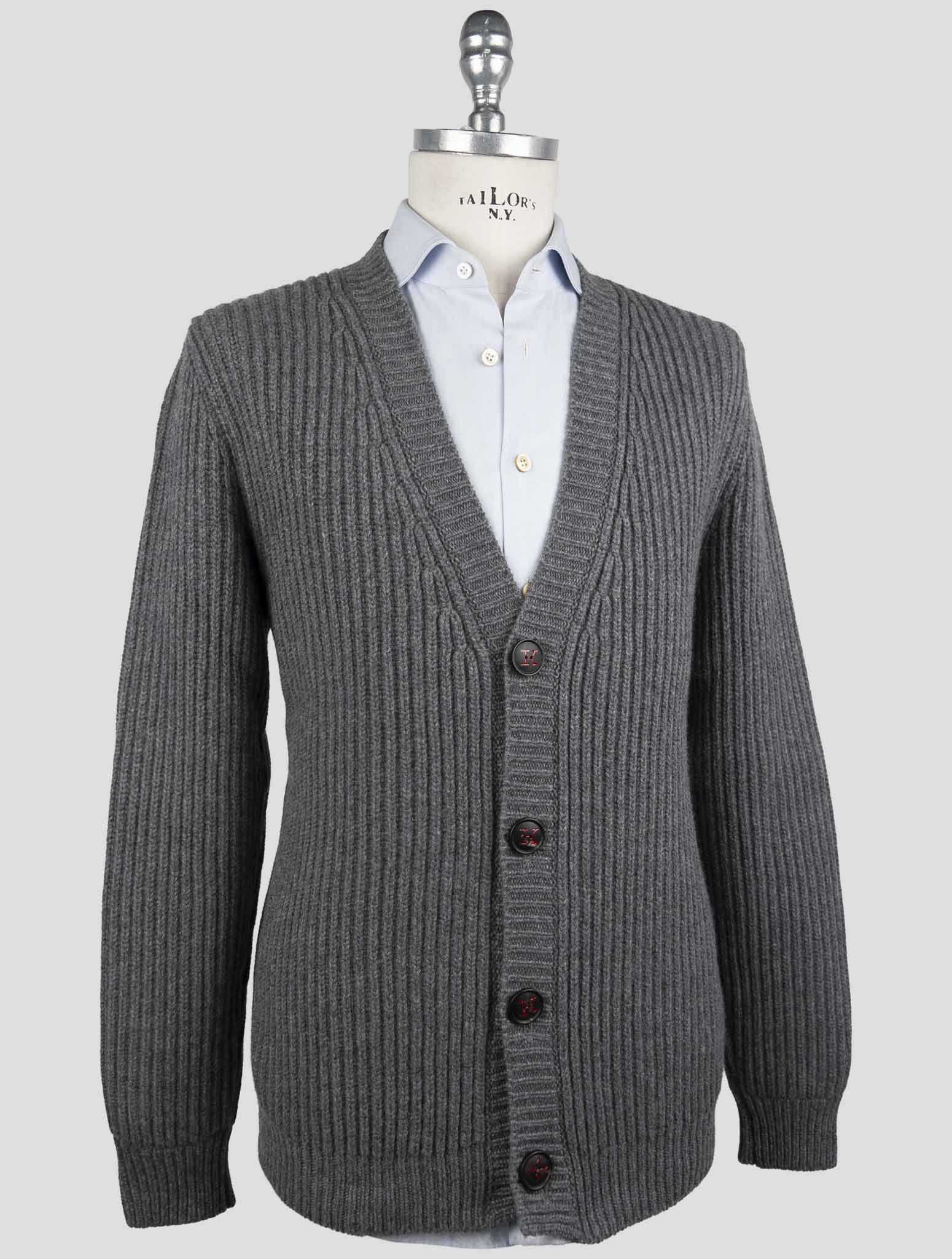 Kiton Gray Cashmere Sweater Cardigan
