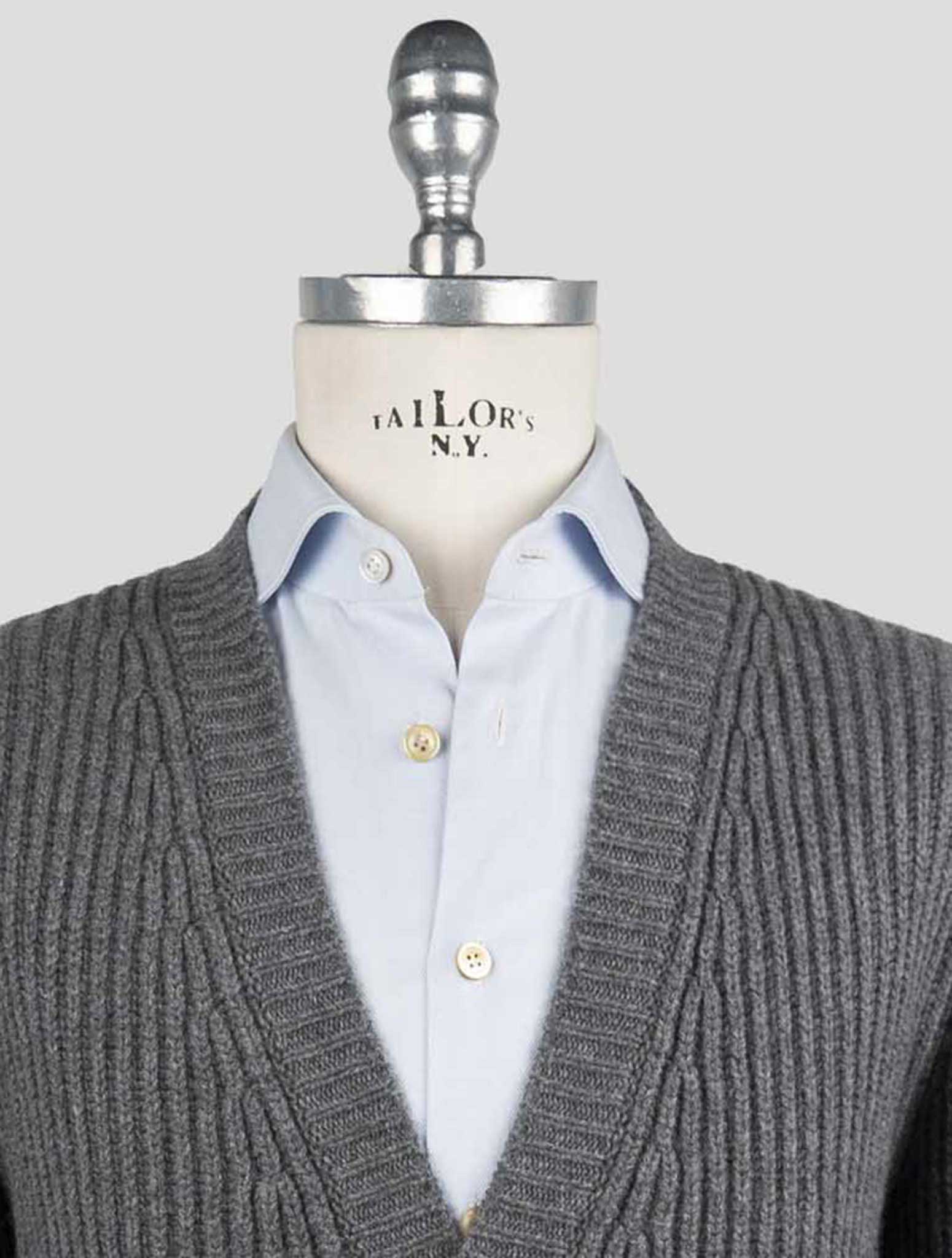 Kiton Gray Cashmere Sweater Cardigan