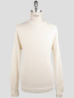 Kiton White Silk Cotton Sweater Crewneck
