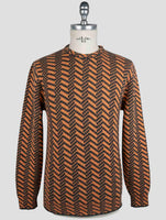 Kiton Orange Gray Cashmere Sweater Crewneck