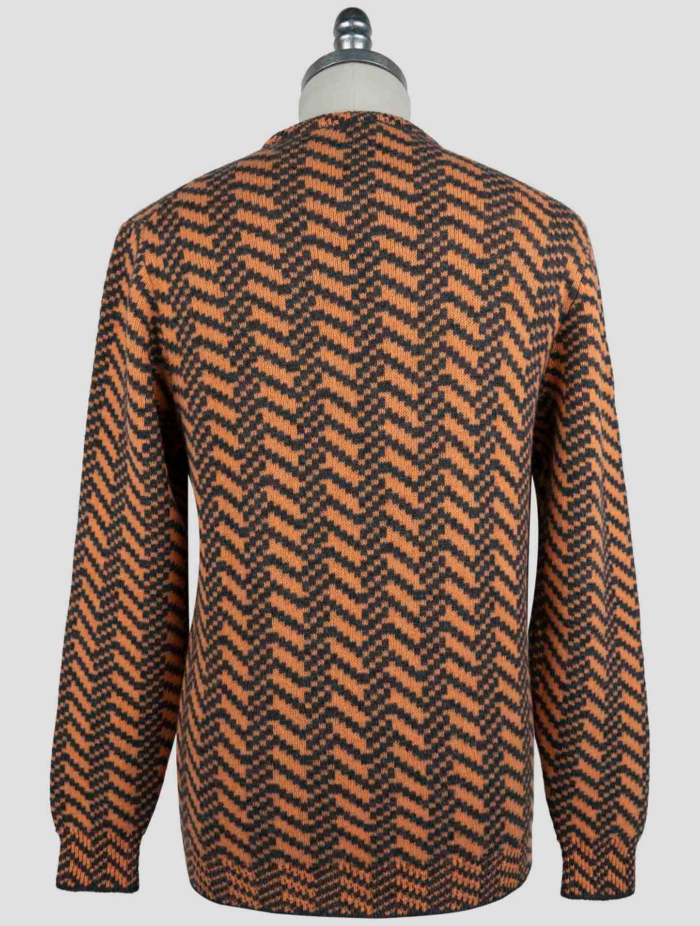 Kiton Orange Gray Cashmere Sweater Crewneck