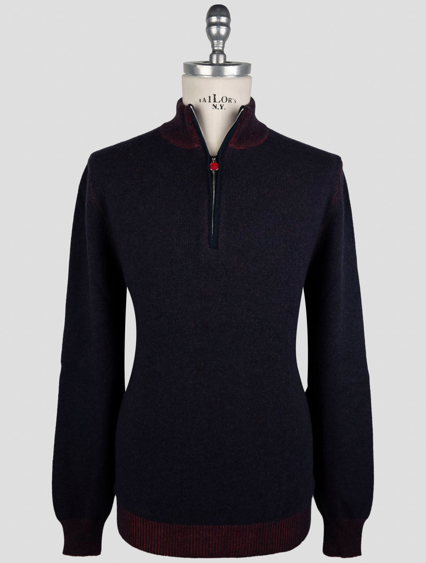 Kiton Red Blue Cashmere Sweater Polo