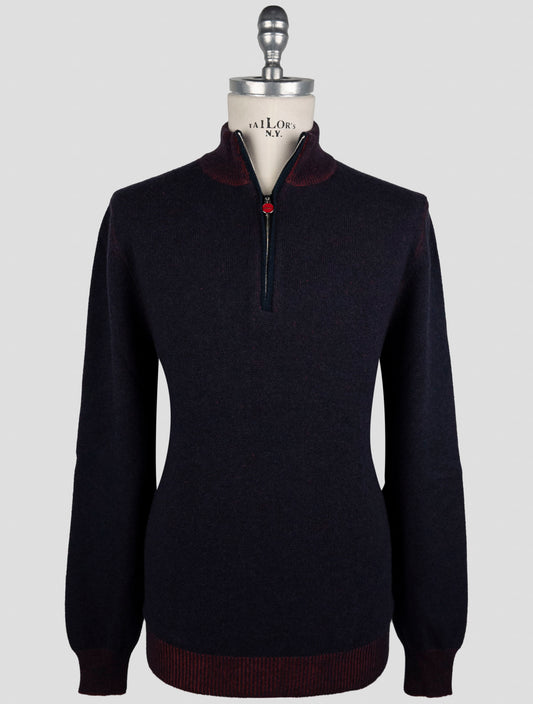 Kiton Red Blue Cashmere Sweater Polo