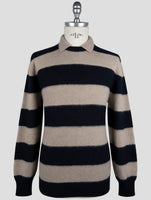 Kiton Beige Blue Wool Cashmere Sweater Polo