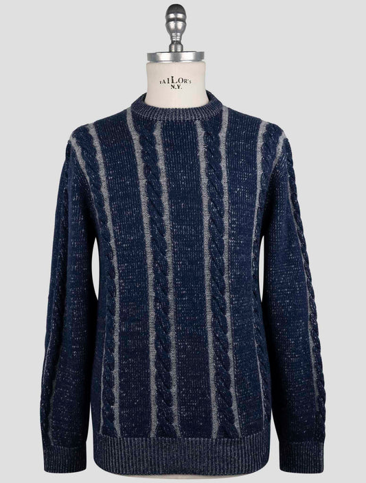 Kiton Blue Gray Cashmere Sweater Crewneck