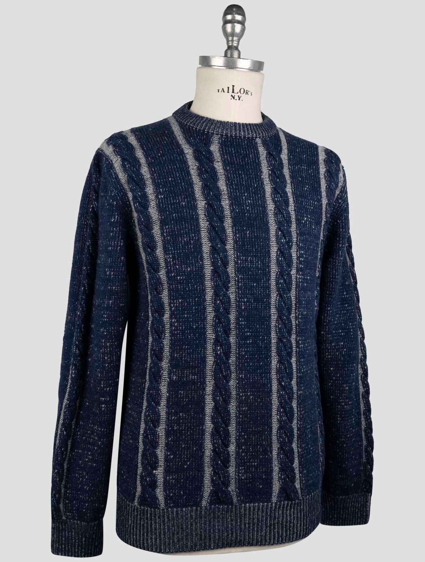 Kiton Blue Gray Cashmere Sweater Crewneck