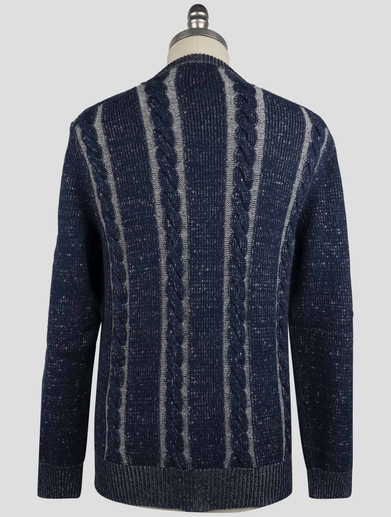 Kiton Blue Gray Cashmere Sweater Crewneck