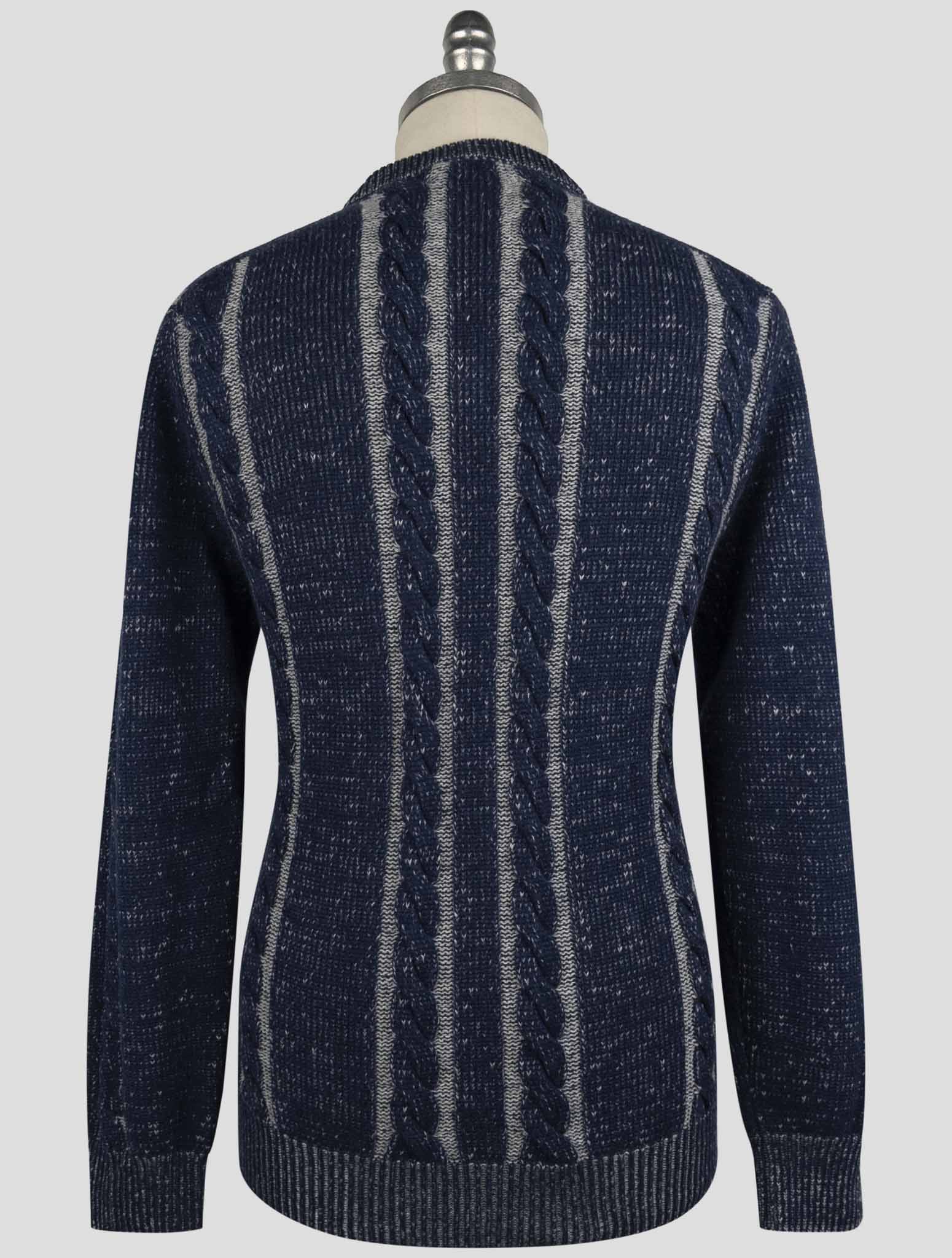 Kiton Blue Gray Cashmere Sweater V-Neck