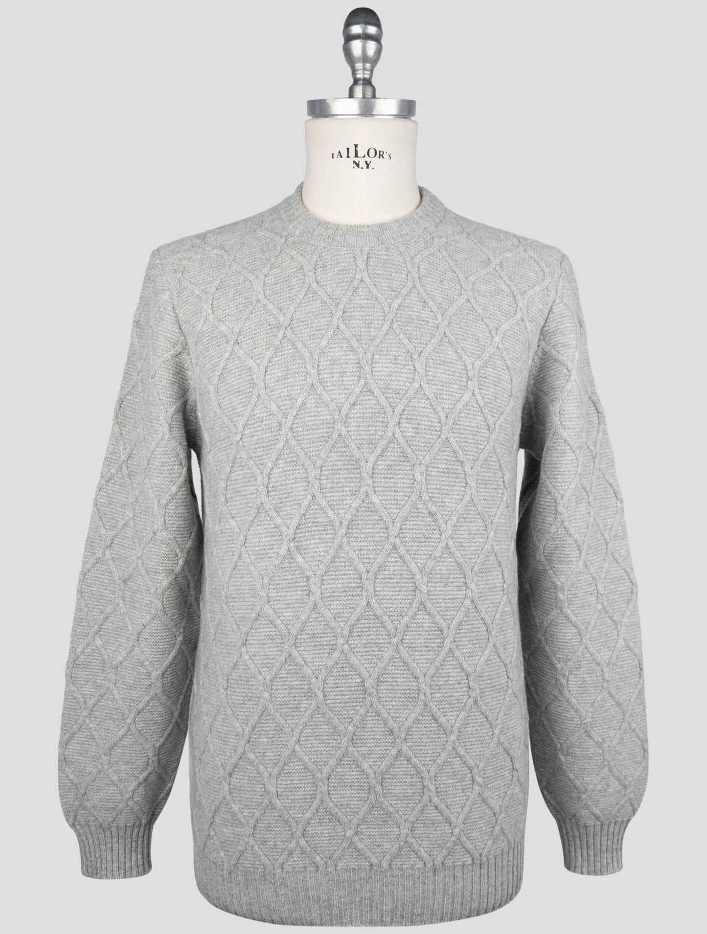 Kiton Gray Wool Sweater Crewneck