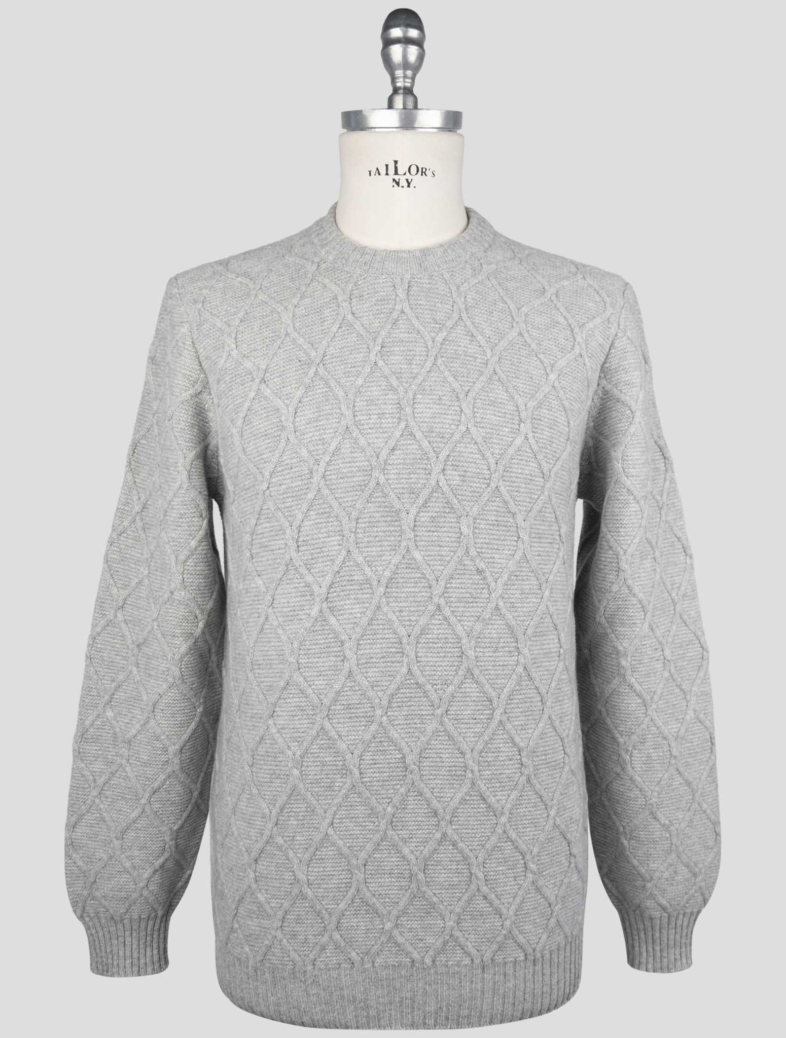 Kiton Gray Wool Sweater Crewneck