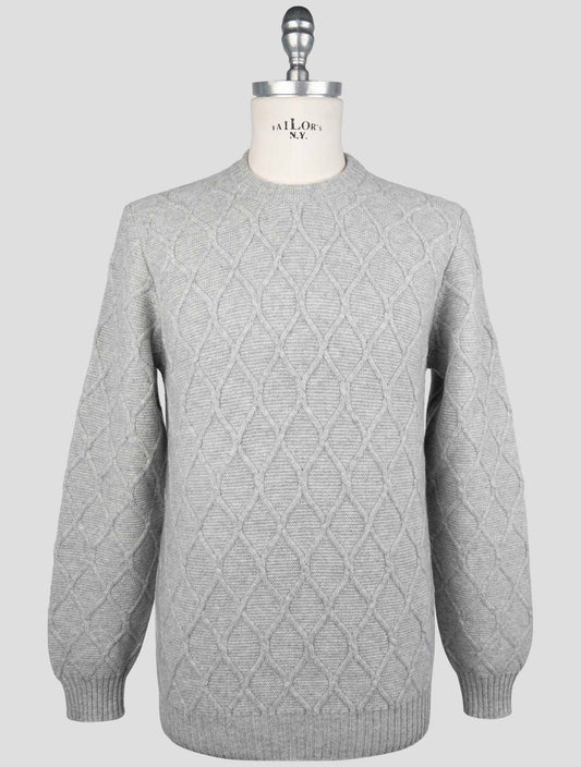 Kiton Gray Wool Sweater Crewneck