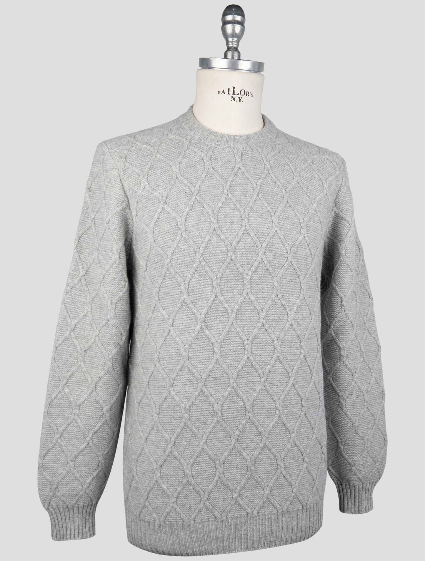 Kiton Gray Wool Sweater Crewneck