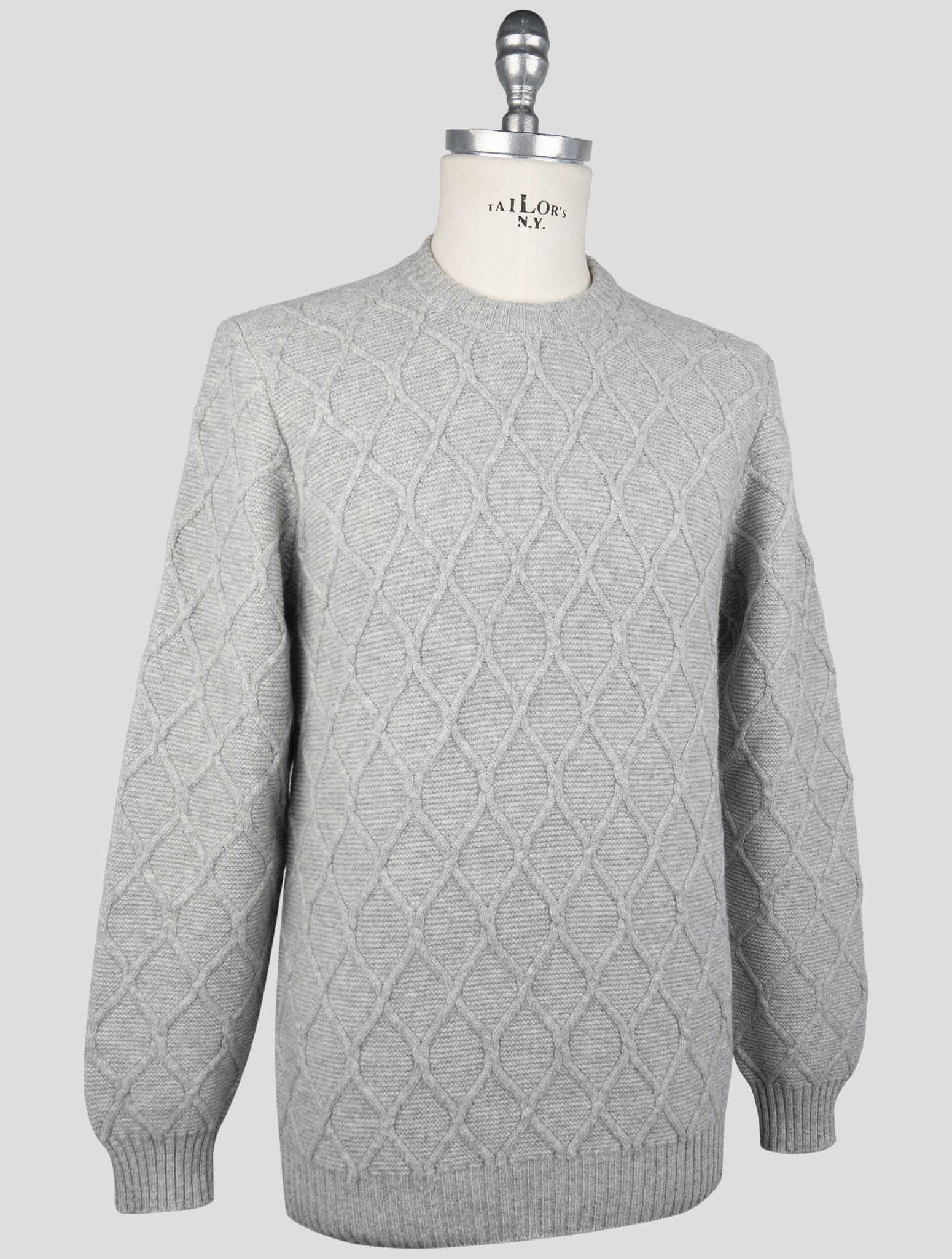 Kiton Gray Wool Sweater Crewneck