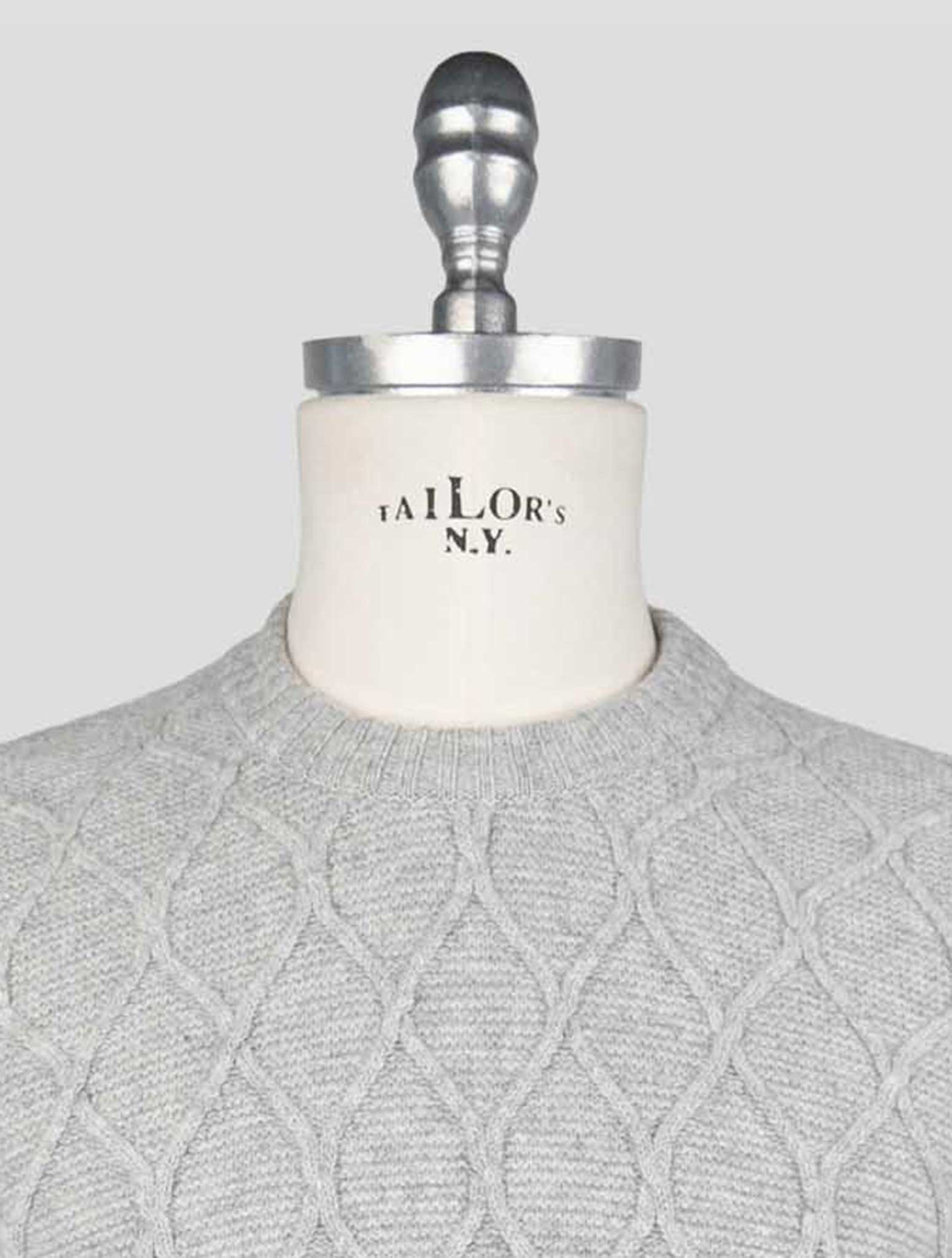 Kiton Gray Wool Sweater Crewneck