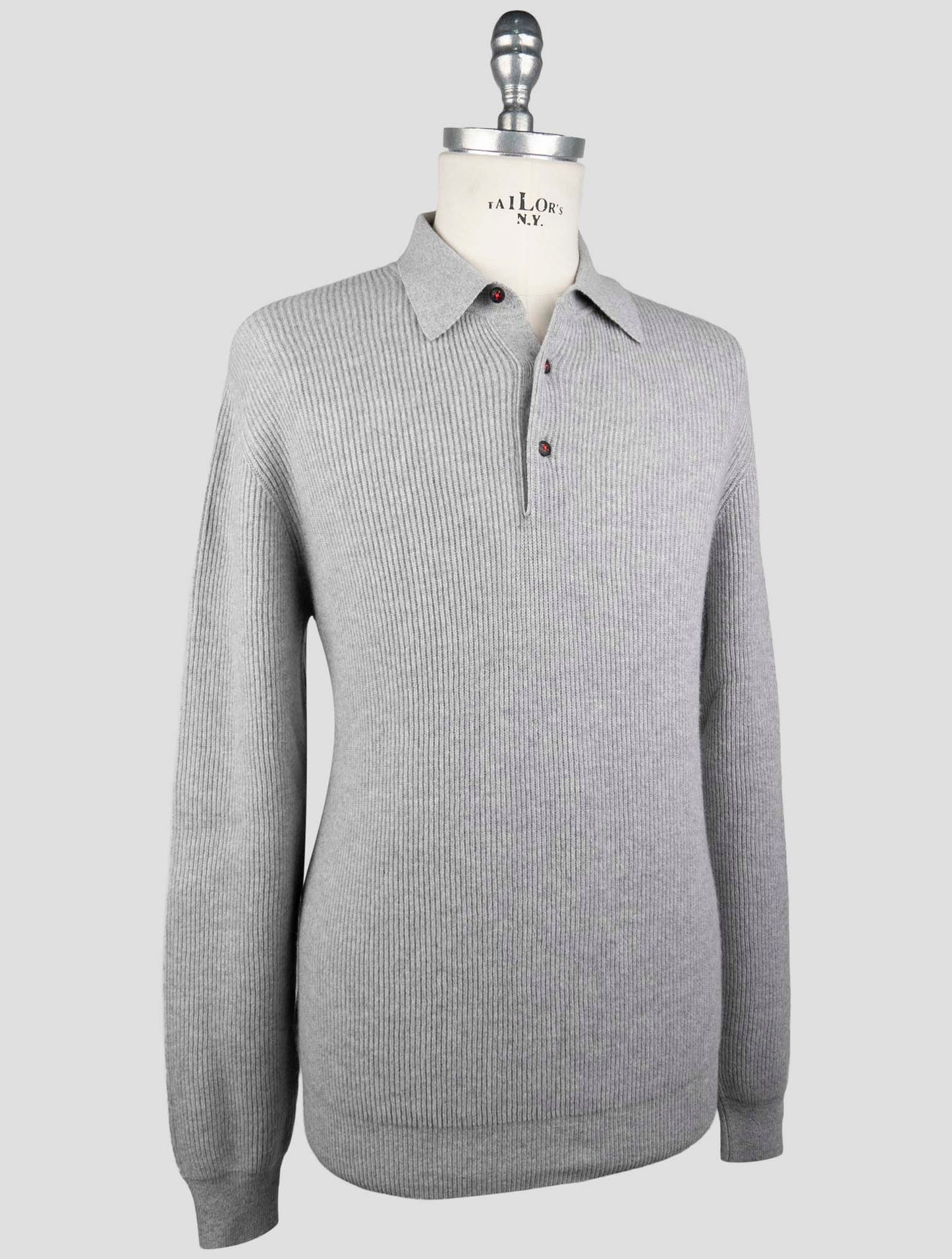 Kiton Gray Cashmere Sweater Polo