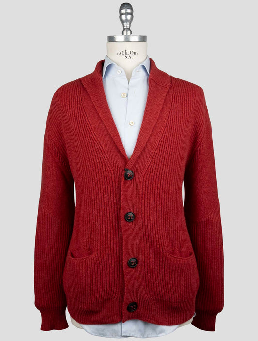 Kiton Burgundy Cashmere Sweater Cardigan
