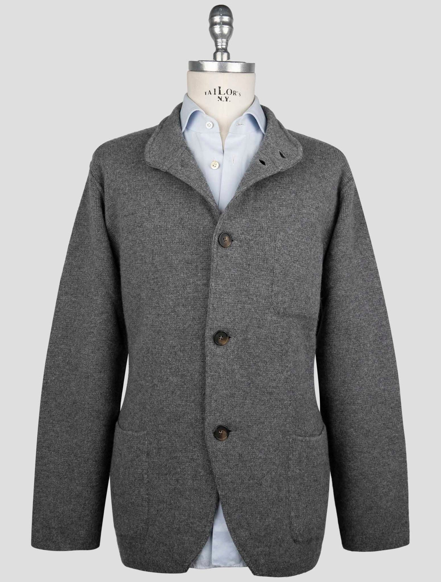 Kiton Gray Cashmere Sweater Cardigan