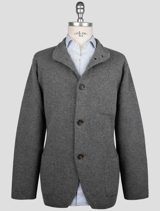 Kiton Gray Cashmere Sweater Cardigan
