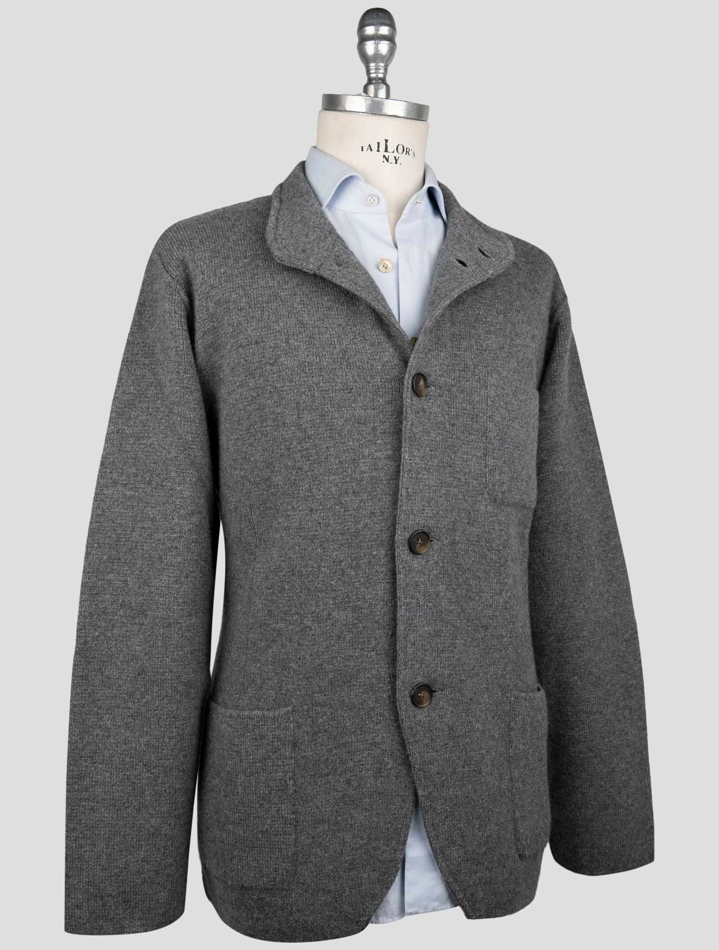 Kiton Gray Cashmere Sweater Cardigan