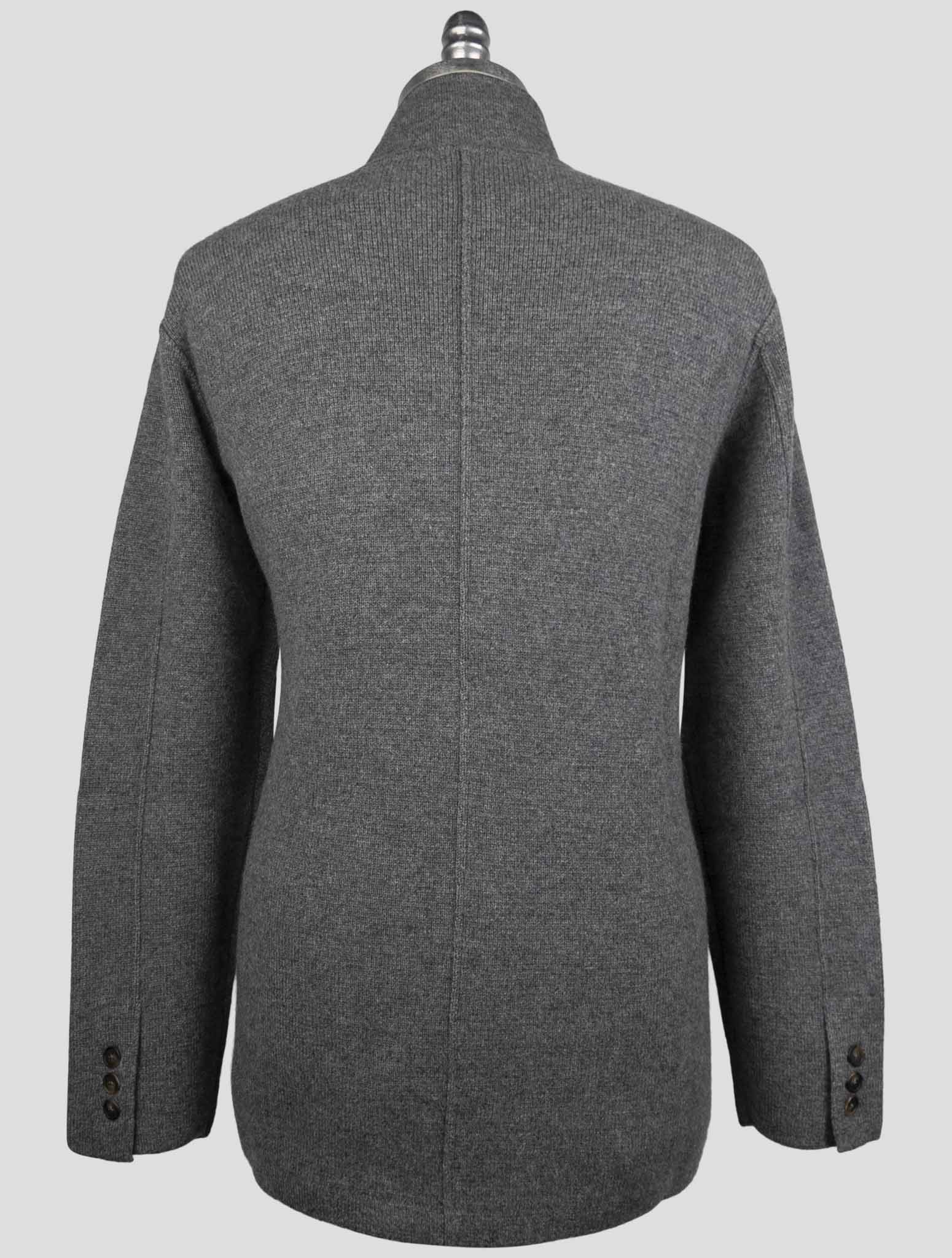 Kiton Gray Cashmere Sweater Cardigan