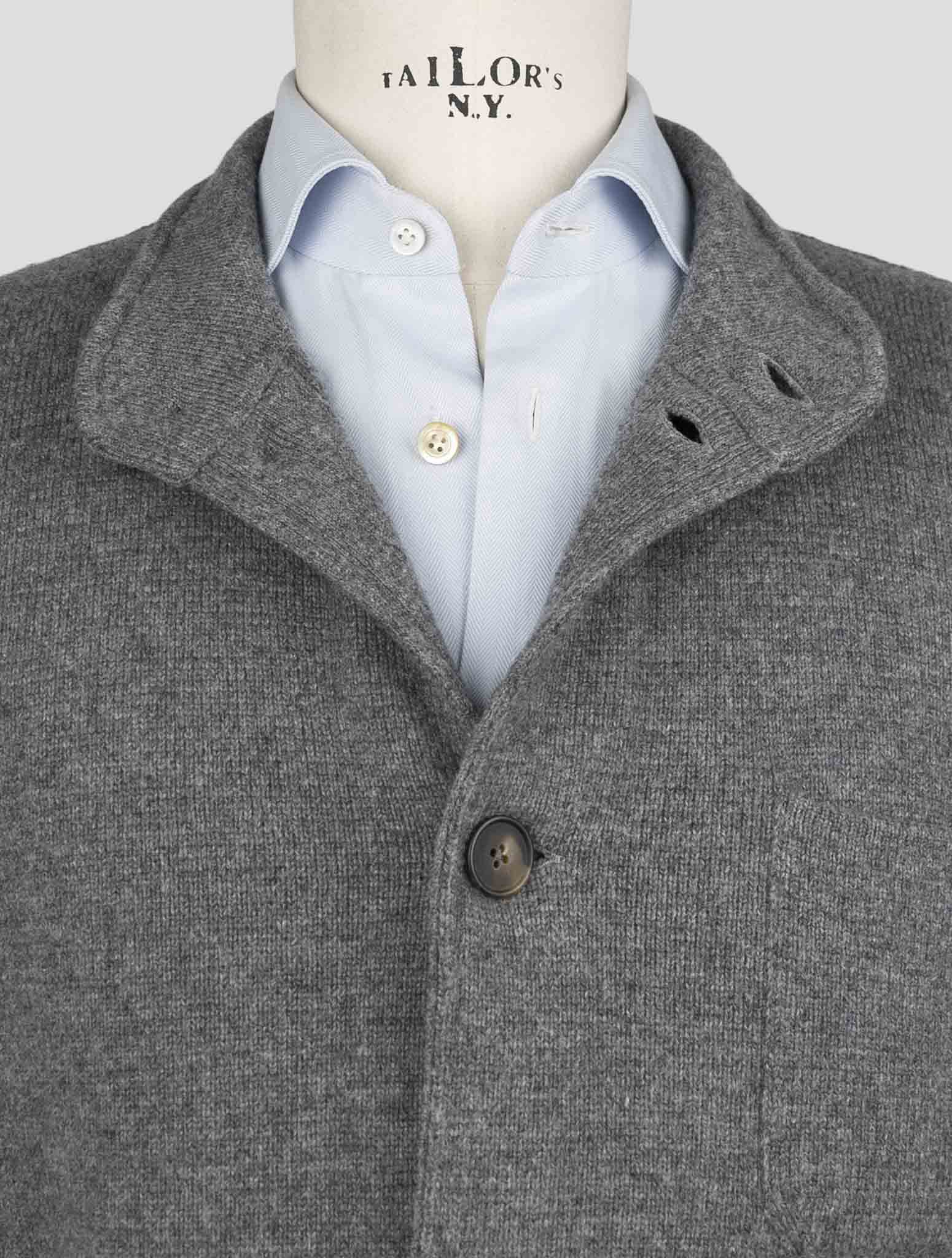 Kiton Gray Cashmere Sweater Cardigan