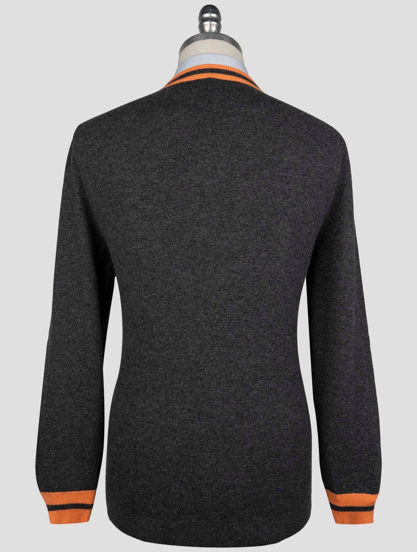 Kiton Orange Cashmere Sweater V-Neck