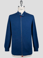 Kiton Blue Wool Sweater Full Zip