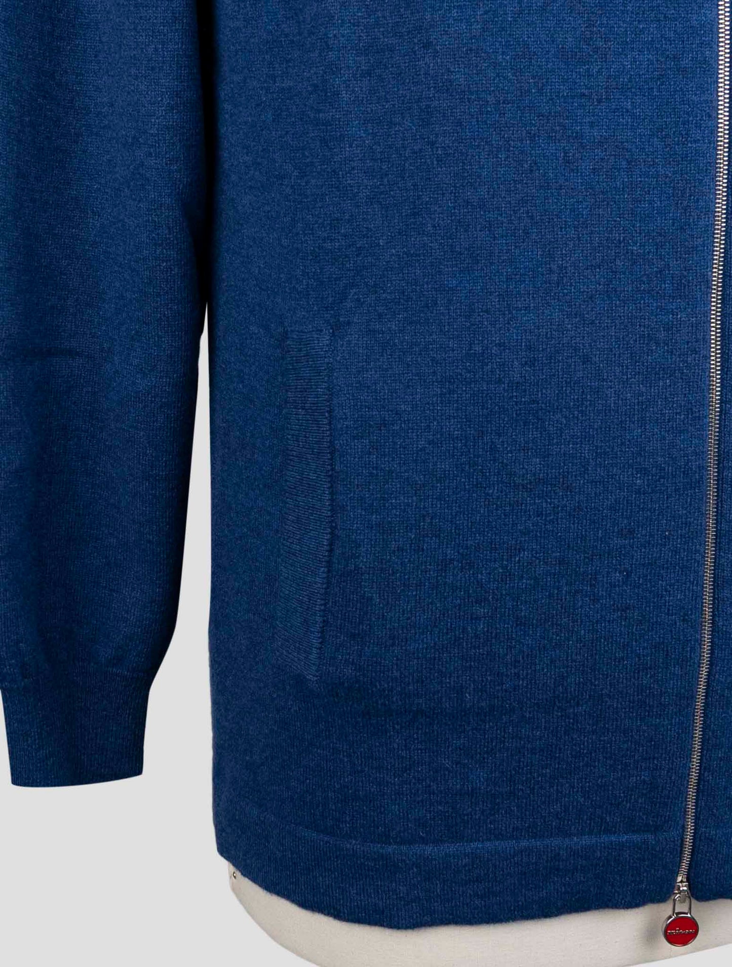 Kiton Blue Wool Sweater Full Zip