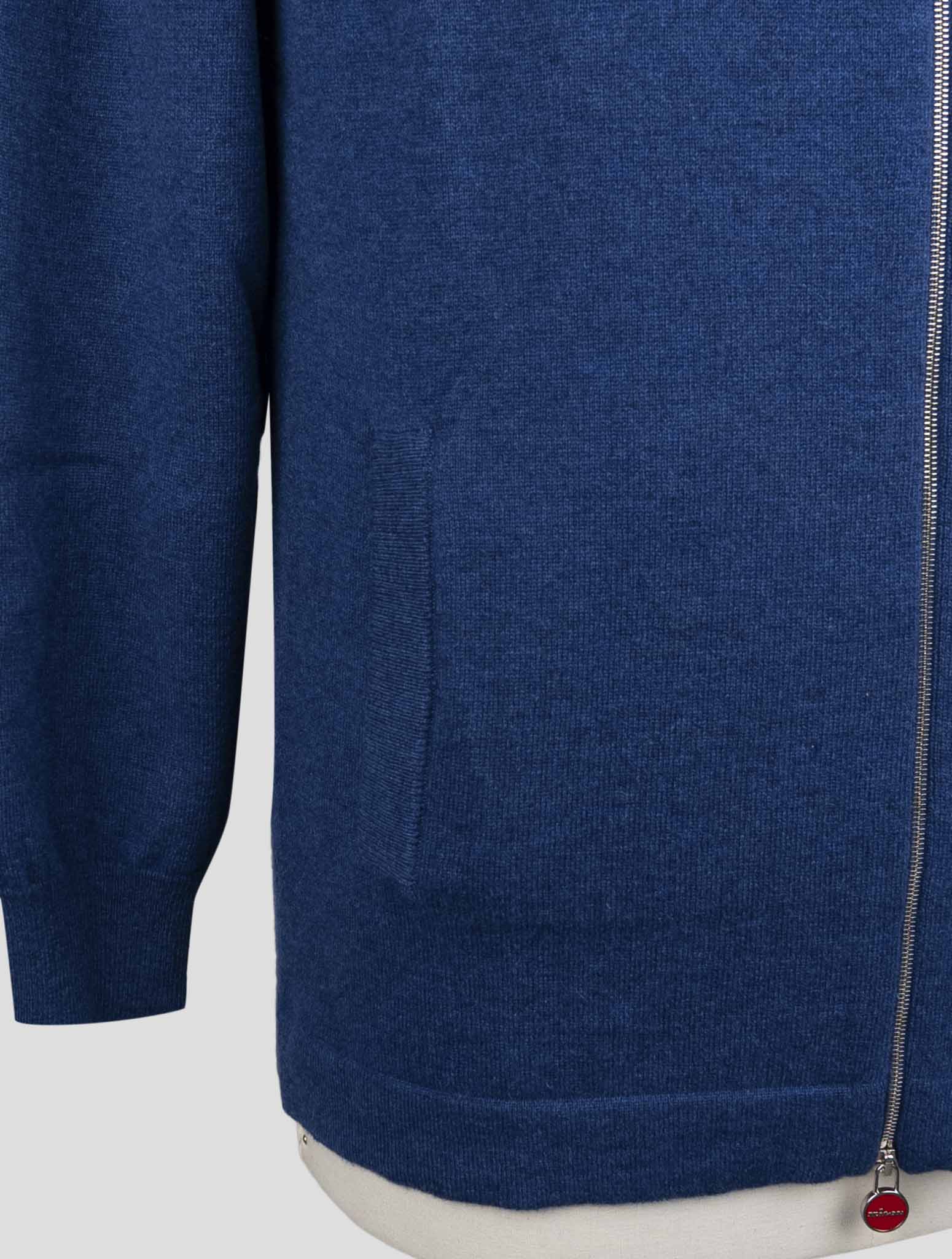 Kiton Blue Wool Sweater Full Zip