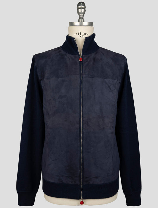 Kiton Blue Cashmere Sweater Full Zip
