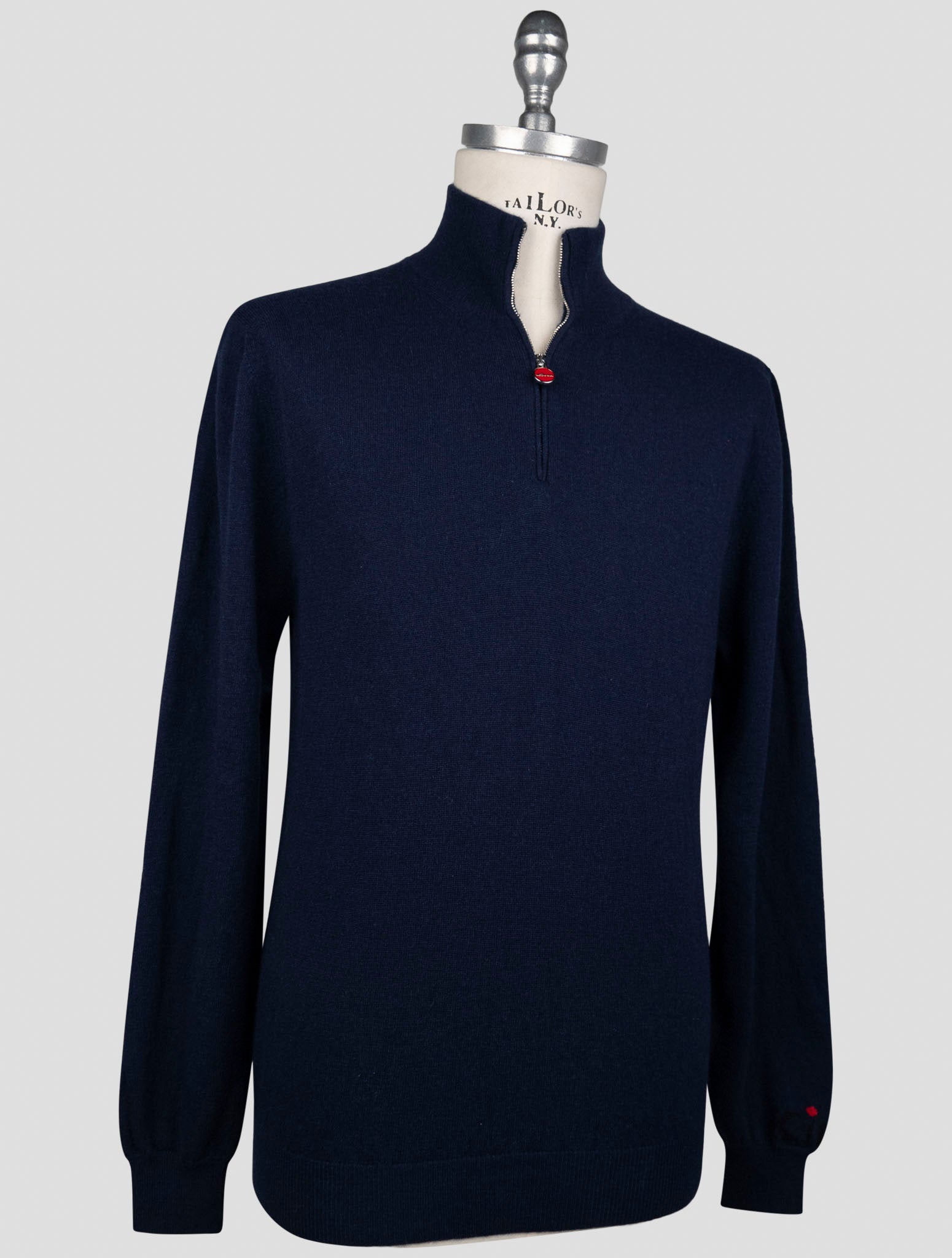Kiton Blue Cashmere Pa Ea Sweater Full Zip