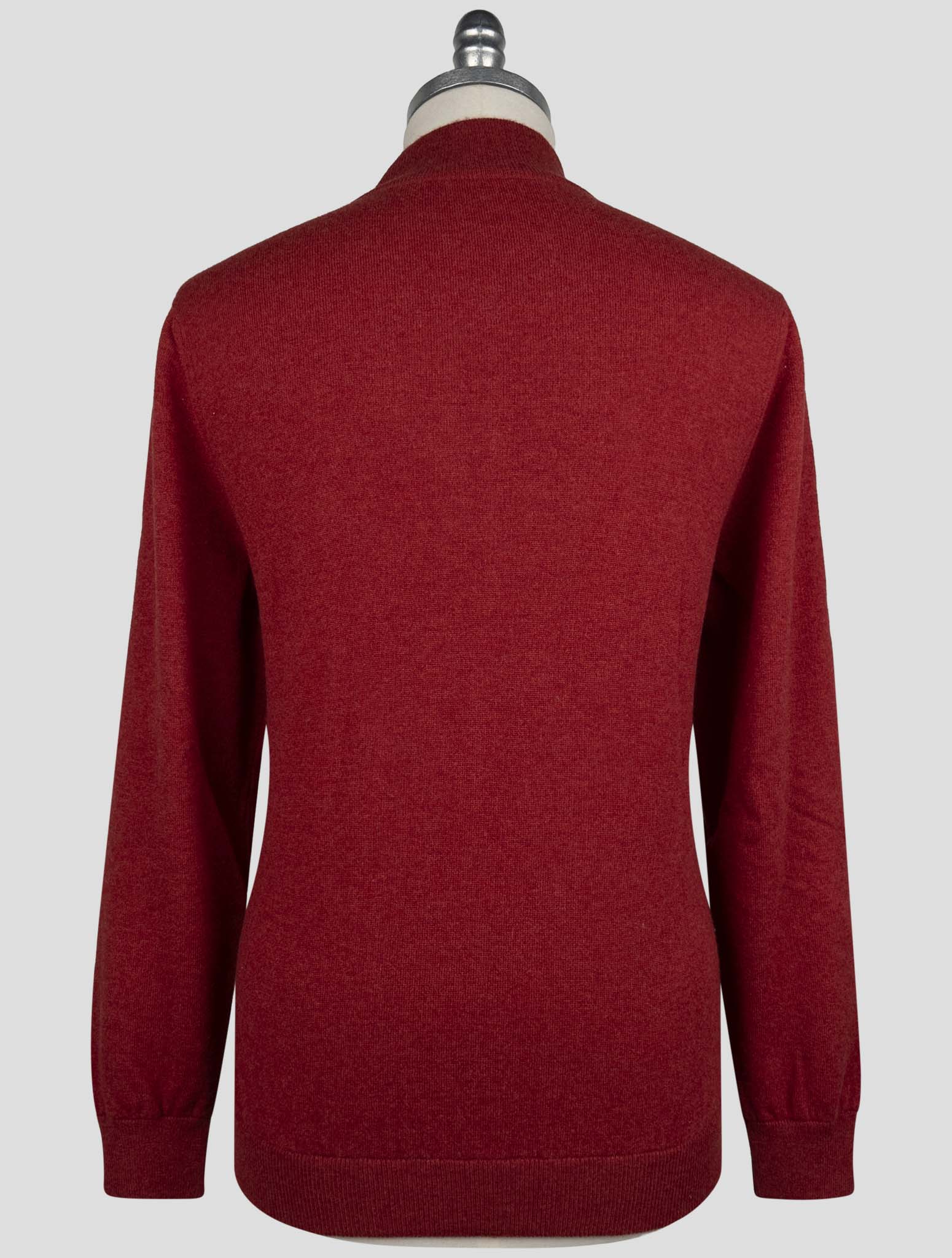 Kiton Red Cashmere Sweater Full Zip