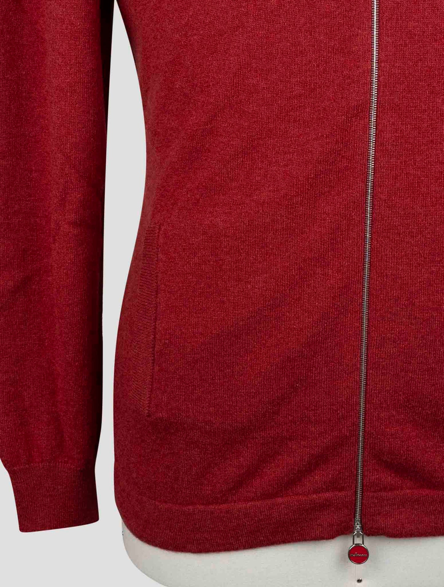 Kiton Red Cashmere Sweater Full Zip