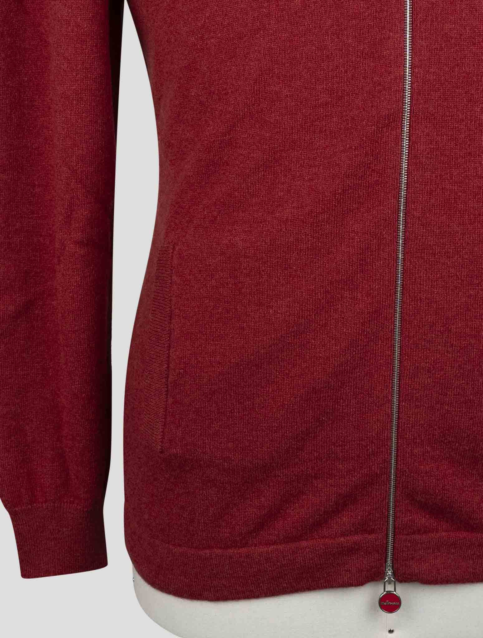 Kiton Red Cashmere Sweater Full Zip