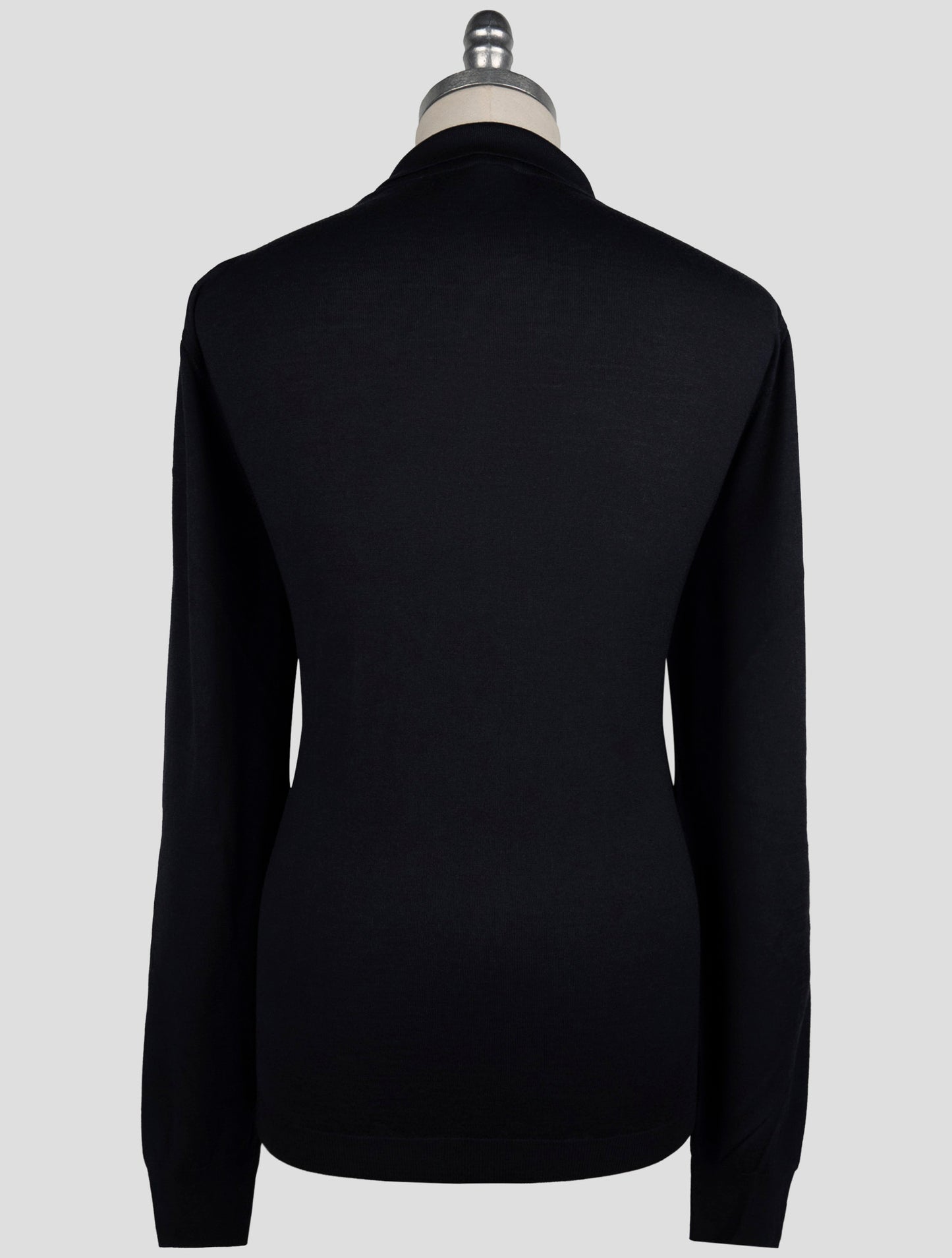 Kiton Dark Blue Wool Sweater Half Zip