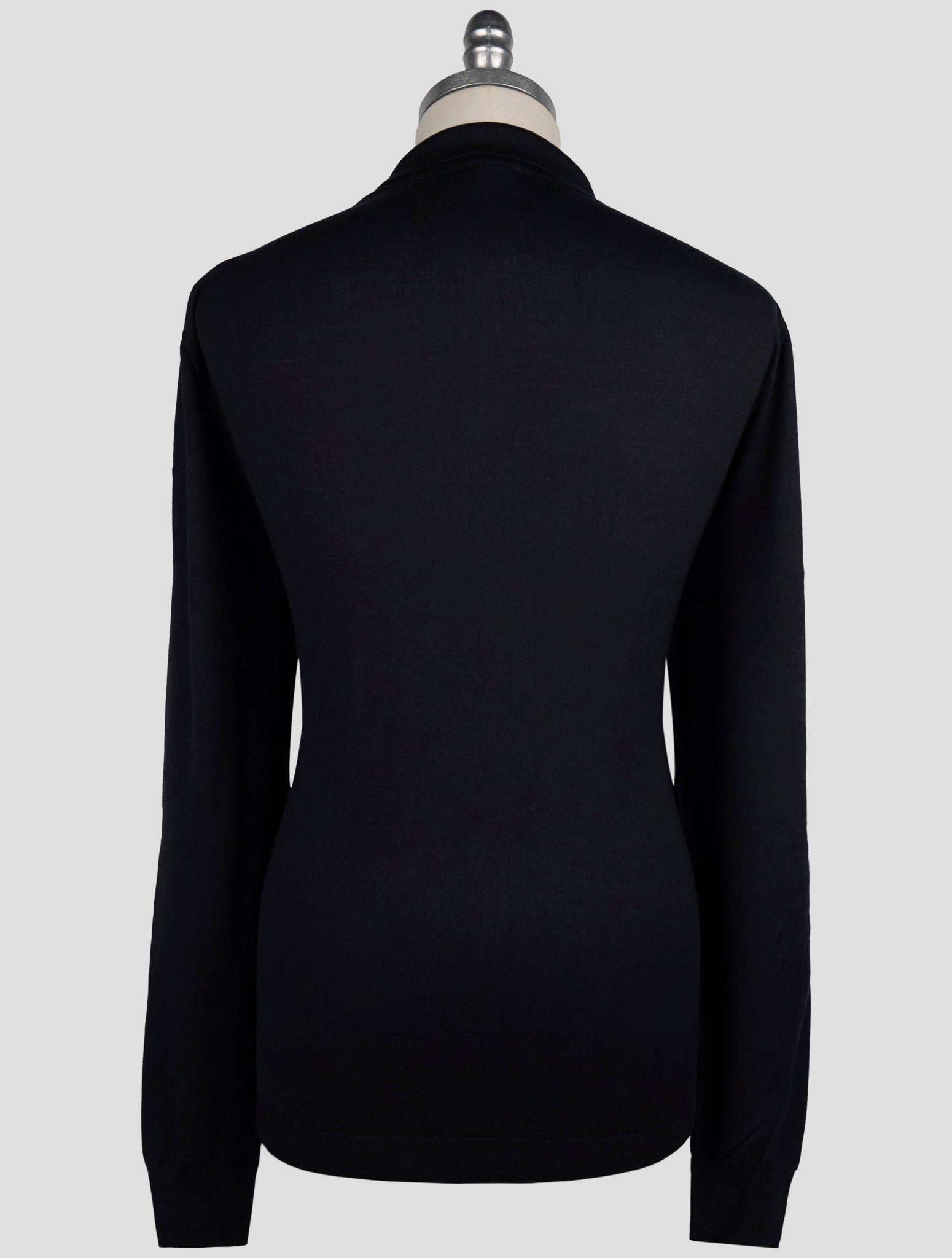 Kiton Dark Blue Wool Sweater Half Zip