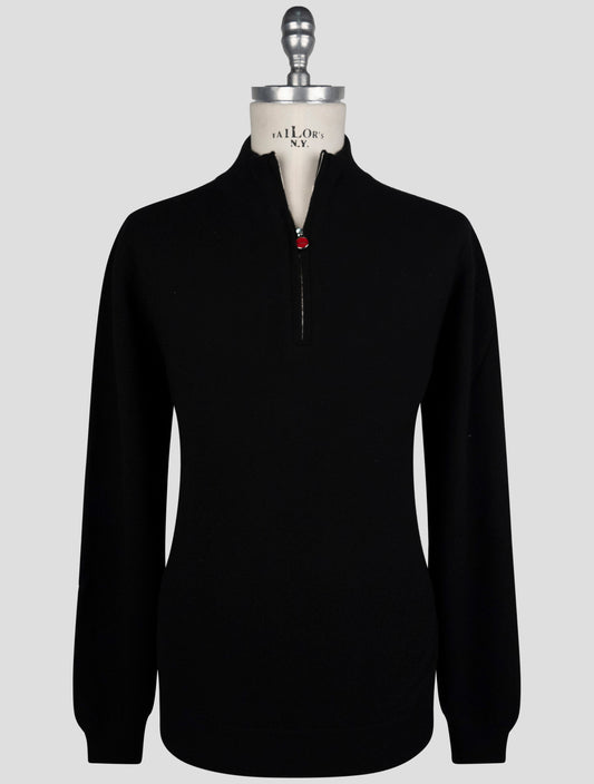 Kiton Dark Blue Cashmere Sweater Half Zip