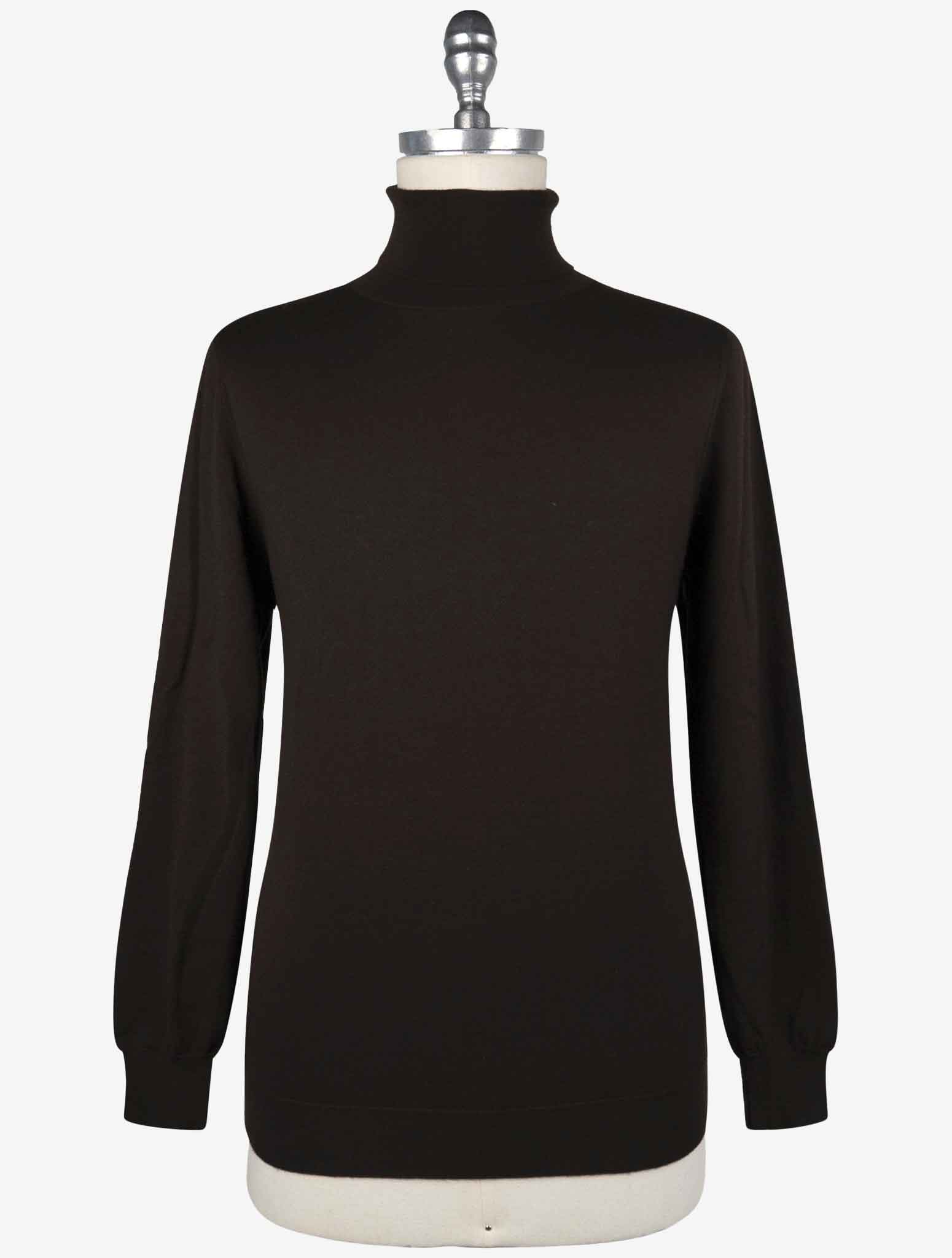 Kiton Brown Cashmere Silk Sweater Turtleneck