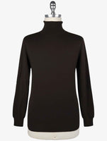 Kiton Brown Cashmere Silk Sweater Turtleneck