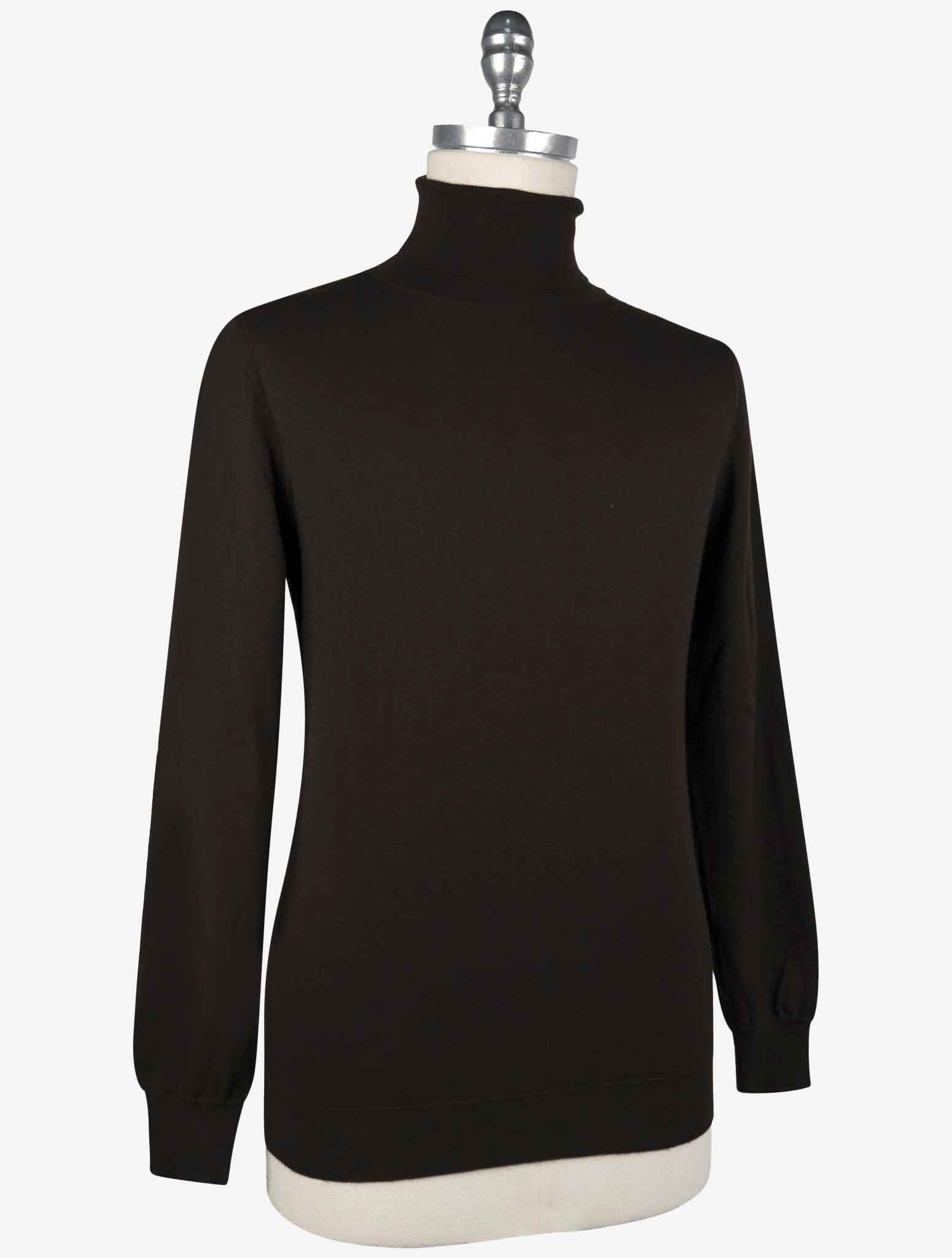 Kiton Brown Cashmere Silk Sweater Turtleneck